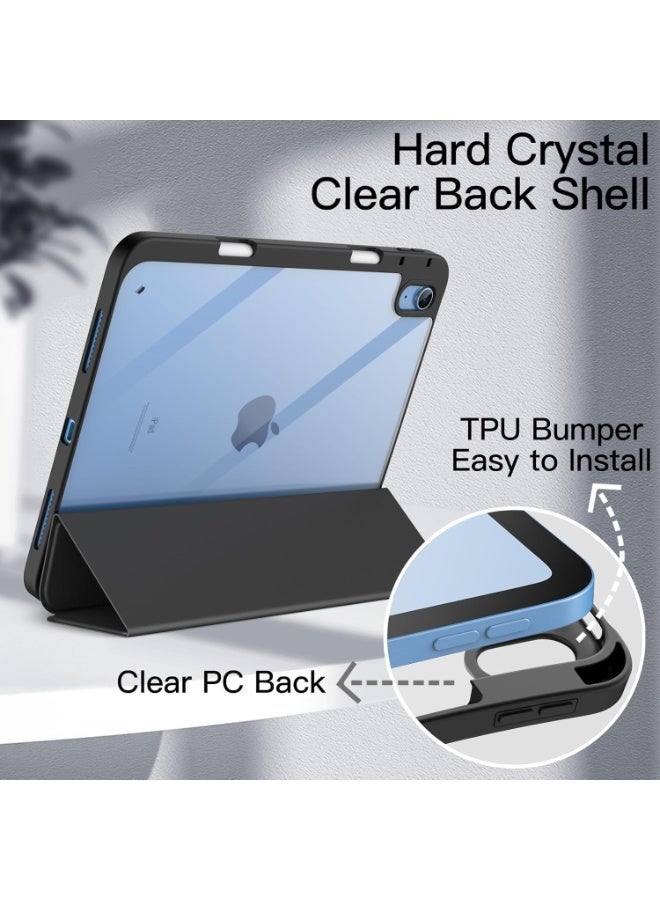 غطاء لجهاز iPad A16 من الجيل الحادي عشر مقاس 11 بوصة 2025، وجهاز iPad من الجيل العاشر 2022 مقاس 10.9 بوصة مع حامل قلم، وحافظة رفيعة شفافة، ووظيفة التنبيه/السكون التلقائي من فكرا - Image 3